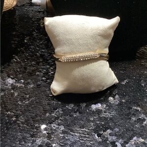 Chic Gold and Silver Women's Bracelet with Cross Heart Bag Charm